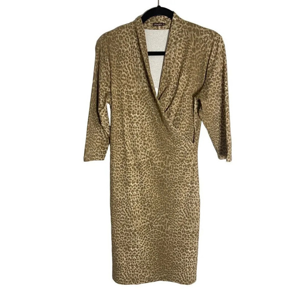 J.McLaughlin Panama Wrap Surplice Midi Dress Animal Print-sz Medium - Picture 1 of 10